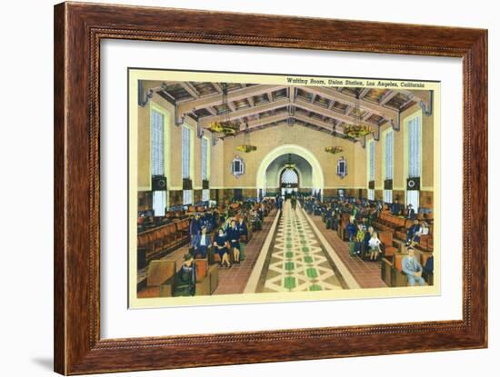 Los Angeles, California - Union Station Interior View of Waiting Room-Lantern Press-Framed Art Print