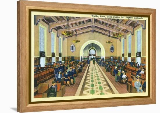 Los Angeles, California - Union Station Interior View of Waiting Room-Lantern Press-Framed Stretched Canvas