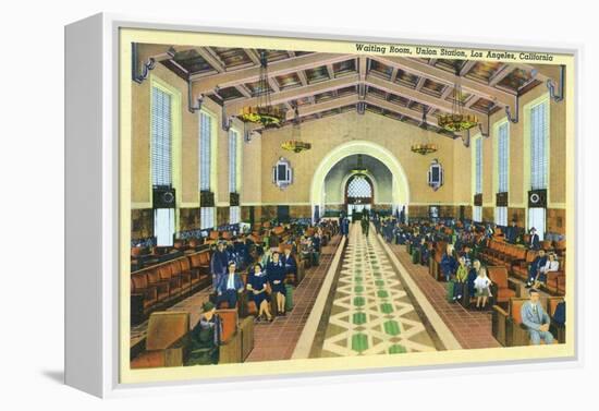 Los Angeles, California - Union Station Interior View of Waiting Room-Lantern Press-Framed Stretched Canvas