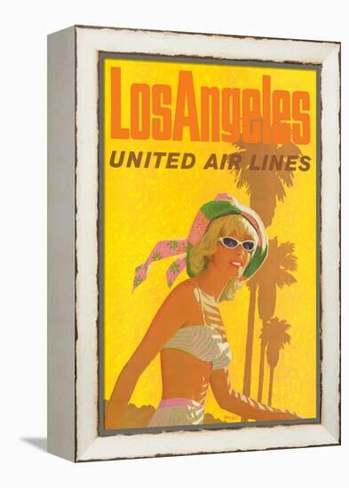 Los Angeles, California - United Air Lines - Vintage Airline Travel Poster, 1960s-Stan Galli-Framed Stretched Canvas