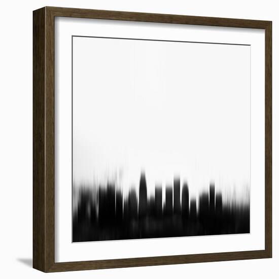 Los Angeles City Skyline - Black-NaxArt-Framed Art Print