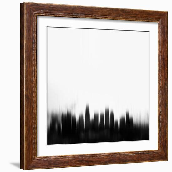 Los Angeles City Skyline - Black-NaxArt-Framed Art Print