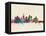 Los Angeles City Skyline-Michael Tompsett-Framed Stretched Canvas