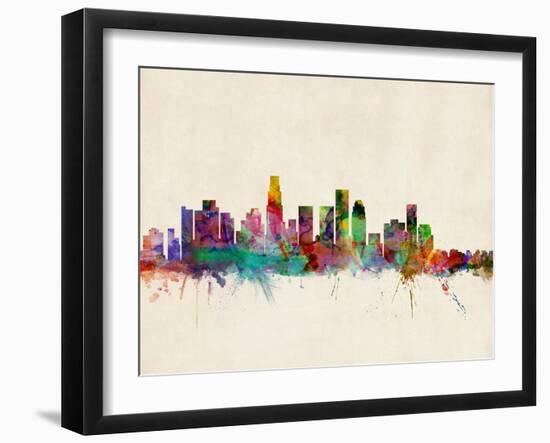 Los Angeles City Skyline-Michael Tompsett-Framed Art Print