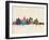 Los Angeles City Skyline-Michael Tompsett-Framed Art Print