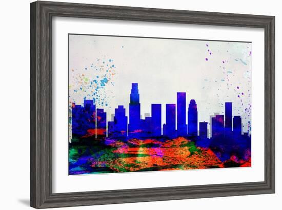 Los Angeles City Skyline-NaxArt-Framed Art Print