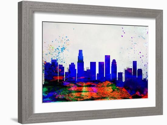 Los Angeles City Skyline-NaxArt-Framed Art Print