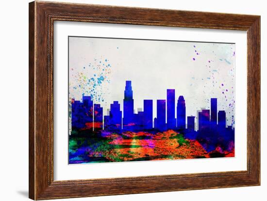 Los Angeles City Skyline-NaxArt-Framed Art Print