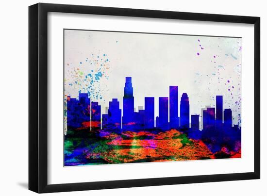 Los Angeles City Skyline-NaxArt-Framed Art Print