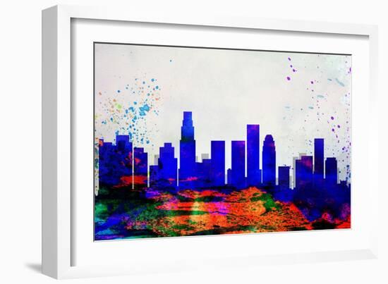 Los Angeles City Skyline-NaxArt-Framed Art Print