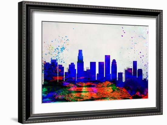 Los Angeles City Skyline-NaxArt-Framed Art Print