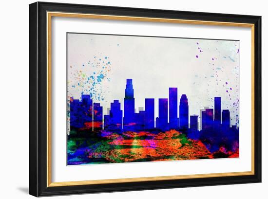 Los Angeles City Skyline-NaxArt-Framed Art Print