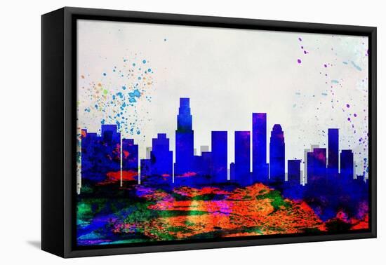 Los Angeles City Skyline-NaxArt-Framed Stretched Canvas