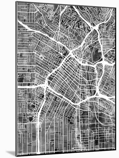 Los Angeles City Street Map-Michael Tompsett-Mounted Art Print