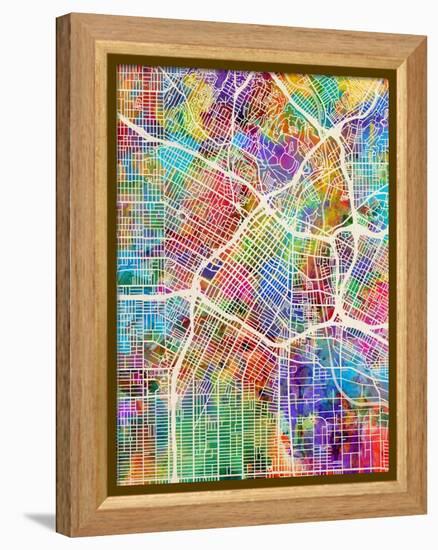 Los Angeles City Street Map-Tompsett Michael-Framed Stretched Canvas