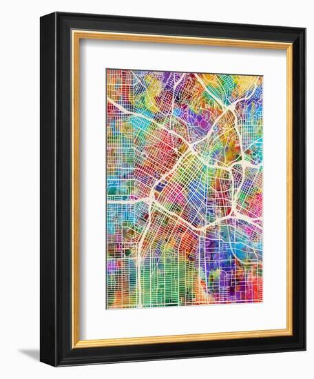 Los Angeles City Street Map-Tompsett Michael-Framed Premium Giclee Print