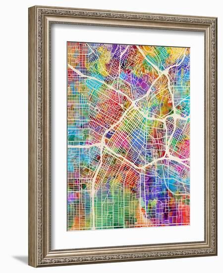 Los Angeles City Street Map-Tompsett Michael-Framed Art Print