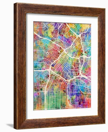 Los Angeles City Street Map-Tompsett Michael-Framed Art Print