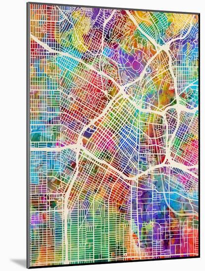 Los Angeles City Street Map-Tompsett Michael-Mounted Art Print