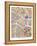 Los Angeles City Street Map-Michael Tompsett-Framed Stretched Canvas