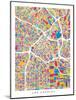 Los Angeles City Street Map-Michael Tompsett-Mounted Art Print