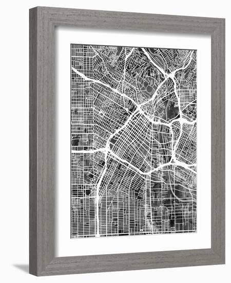 Los Angeles City Street Map-Tompsett Michael-Framed Art Print