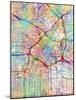 Los Angeles City Street Map-Michael Tompsett-Mounted Art Print