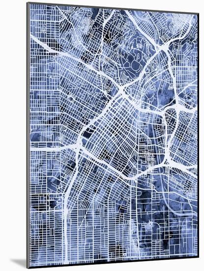 Los Angeles City Street Map-Michael Tompsett-Mounted Art Print