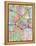 Los Angeles City Street Map-Tompsett Michael-Framed Stretched Canvas