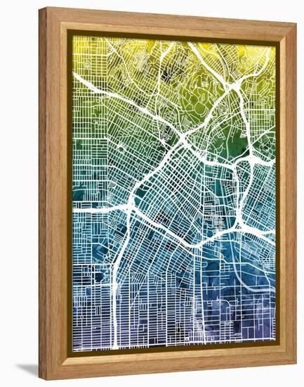 Los Angeles City Street Map-Tompsett Michael-Framed Stretched Canvas