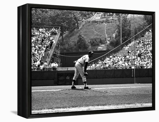 Los Angeles Dodgers Pitcher Sandy Koufax in Action During a Game Against the Milwaukee Braves-Robert W^ Kelley-Framed Premier Image Canvas