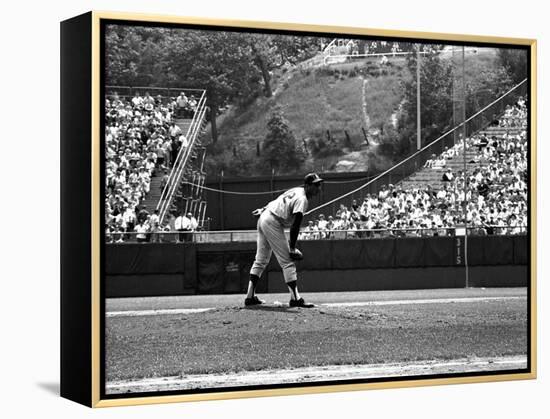 Los Angeles Dodgers Pitcher Sandy Koufax in Action During a Game Against the Milwaukee Braves-Robert W^ Kelley-Framed Premier Image Canvas
