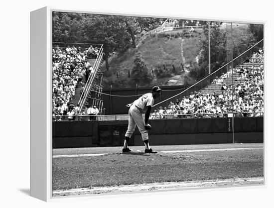 Los Angeles Dodgers Pitcher Sandy Koufax in Action During a Game Against the Milwaukee Braves-Robert W^ Kelley-Framed Premier Image Canvas