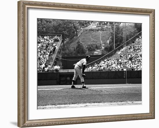 Los Angeles Dodgers Pitcher Sandy Koufax in Action During a Game Against the Milwaukee Braves-Robert W^ Kelley-Framed Premium Photographic Print