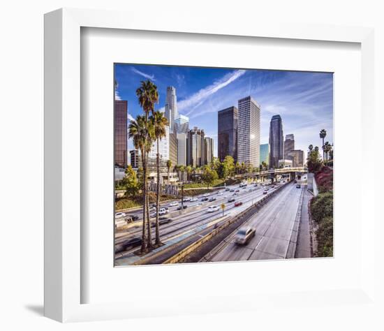 Los Angeles Downtown Cityscape-null-Framed Art Print
