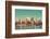 Los Angeles Downtown View from Park with Water Reflections.-Songquan Deng-Framed Photographic Print