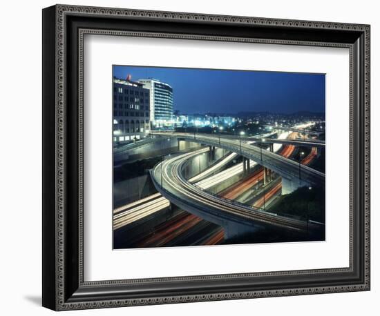 Los Angeles Freeway Evening Long Exposure, 1959-Ralph Crane-Framed Photographic Print