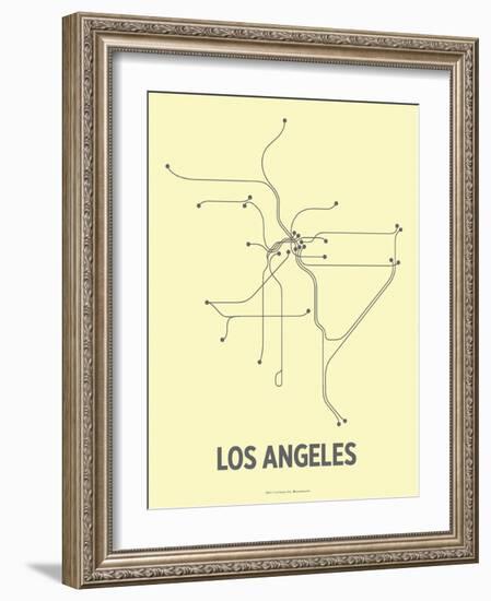 Los Angeles (Light Yellow & Dark Gray)-LinePosters-Framed Serigraph