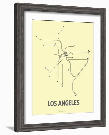 Los Angeles (Light Yellow & Dark Gray)-LinePosters-Framed Serigraph