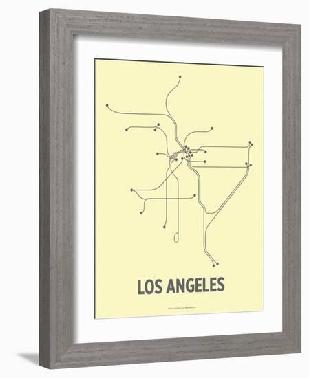 Los Angeles (Light Yellow & Dark Gray)-LinePosters-Framed Serigraph