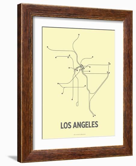 Los Angeles (Light Yellow & Dark Gray)-LinePosters-Framed Serigraph