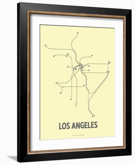 Los Angeles (Light Yellow & Dark Gray)-LinePosters-Framed Serigraph