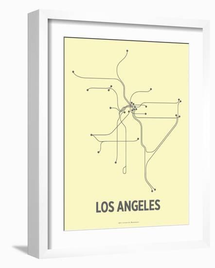 Los Angeles (Light Yellow & Dark Gray)-LinePosters-Framed Serigraph