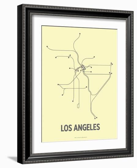 Los Angeles (Light Yellow & Dark Gray)-LinePosters-Framed Serigraph