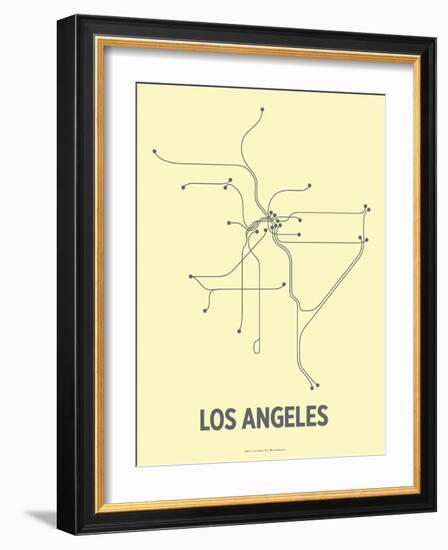 Los Angeles (Light Yellow & Dark Gray)-LinePosters-Framed Serigraph