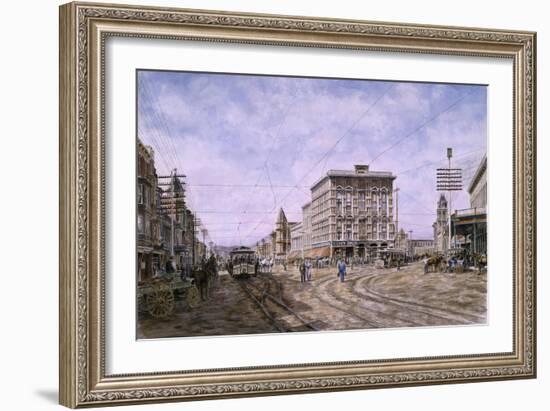 Los Angeles: Looking South From Main & Spring-Stanton Manolakas-Framed Giclee Print