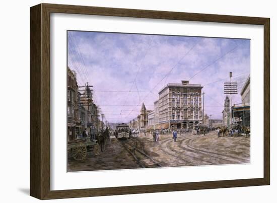 Los Angeles: Looking South From Main & Spring-Stanton Manolakas-Framed Giclee Print