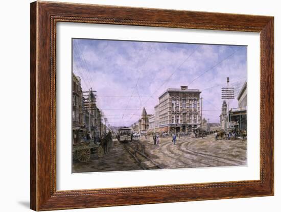 Los Angeles: Looking South From Main & Spring-Stanton Manolakas-Framed Giclee Print