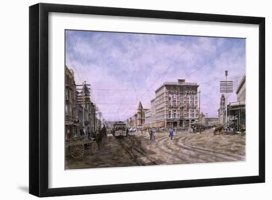 Los Angeles: Looking South From Main & Spring-Stanton Manolakas-Framed Giclee Print