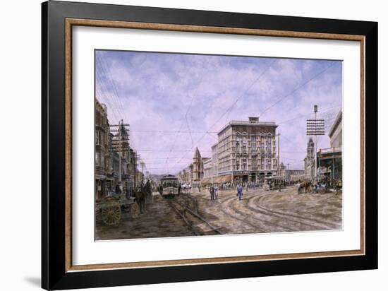 Los Angeles: Looking South From Main & Spring-Stanton Manolakas-Framed Giclee Print